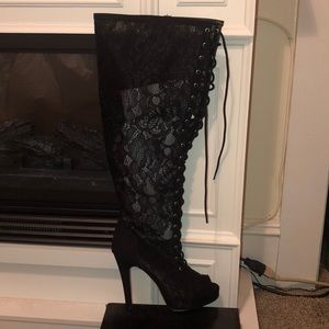 Torrid lace platform boots